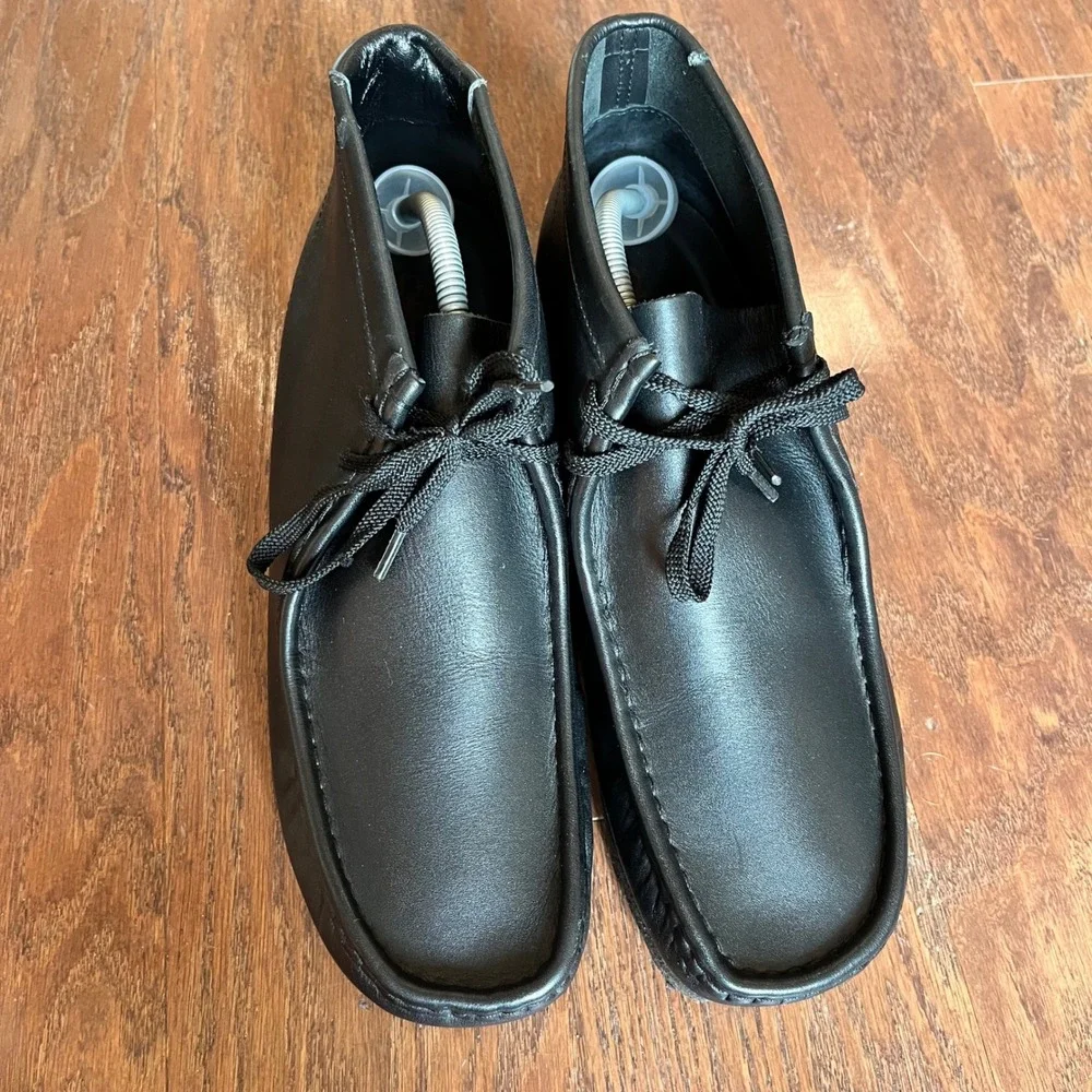 Clarks Wallabee Boot Mens Black Leather Crepe Sole 35401 Size 11M
